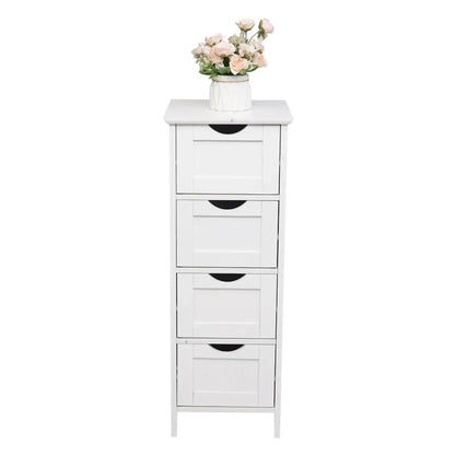 Best Quality 4 Drawers Storage Cabinet White MLNshops]