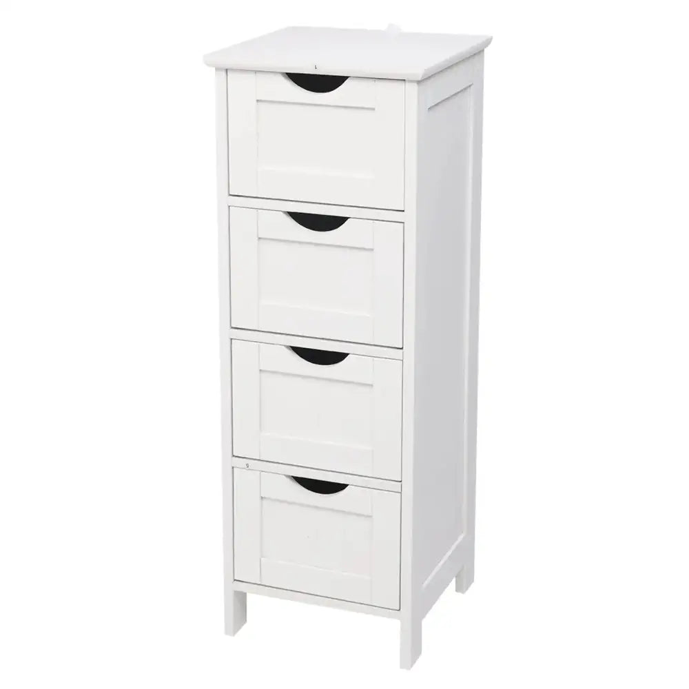 Best Quality 4 Drawers Storage Cabinet White MLNshops]