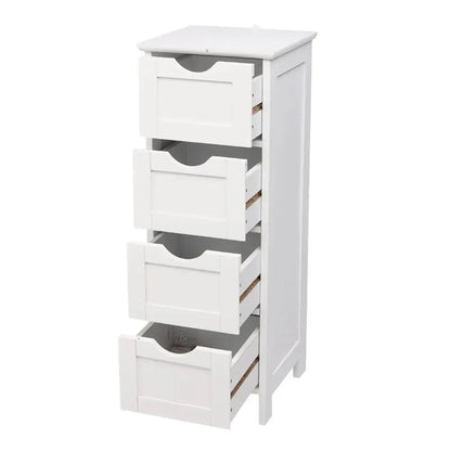 Best Quality 4 Drawers Storage Cabinet White MLNshops]