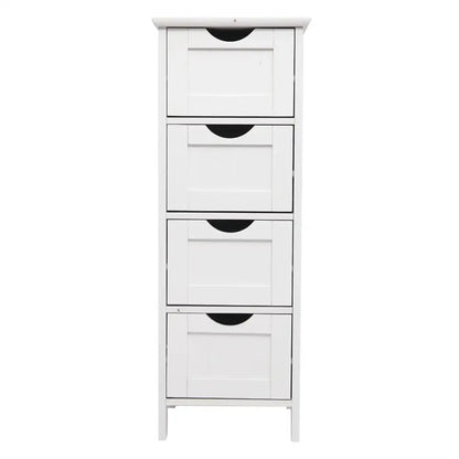 Best Quality 4 Drawers Storage Cabinet White MLNshops]