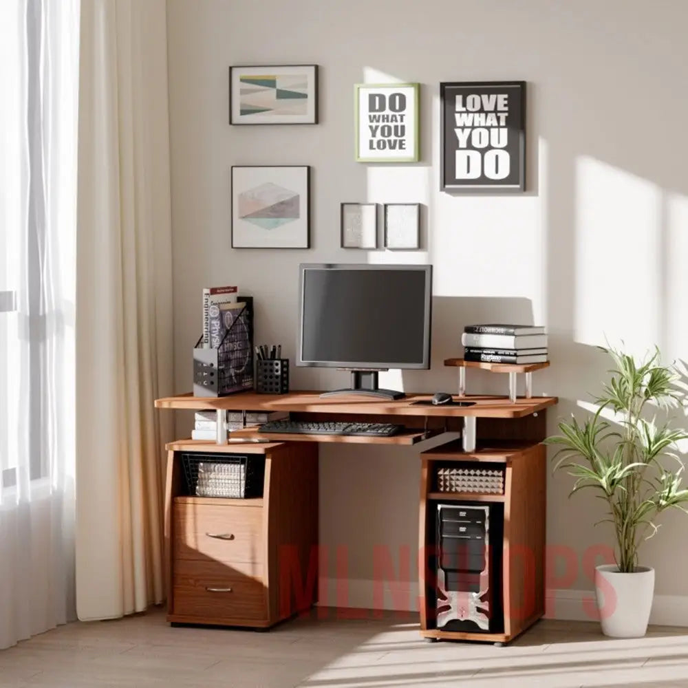 Best Quality Computer Desk - Walnut Brown MLNshops]