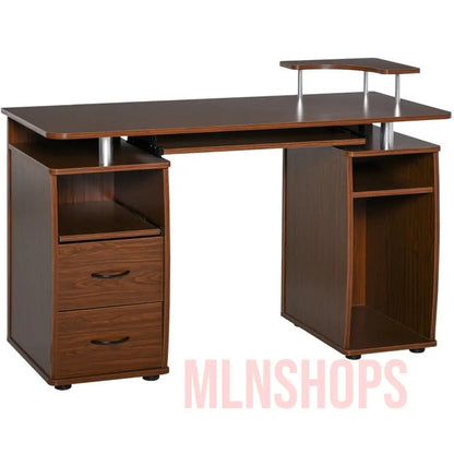 Best Quality Computer Desk - Walnut Brown MLNshops]