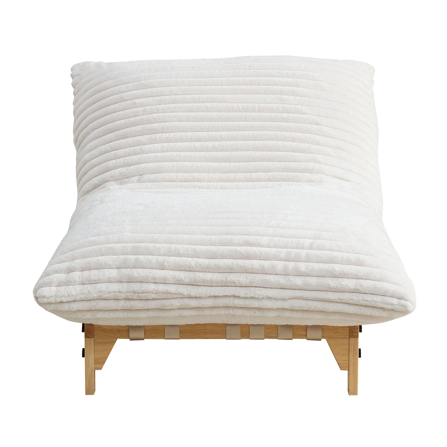 Accent Armless Lazy Sofa, Casual Single Sofa, Corduroy Fabric, For Living Room And Bedroom , With Backrest, Single Seat, OFF-WHITE