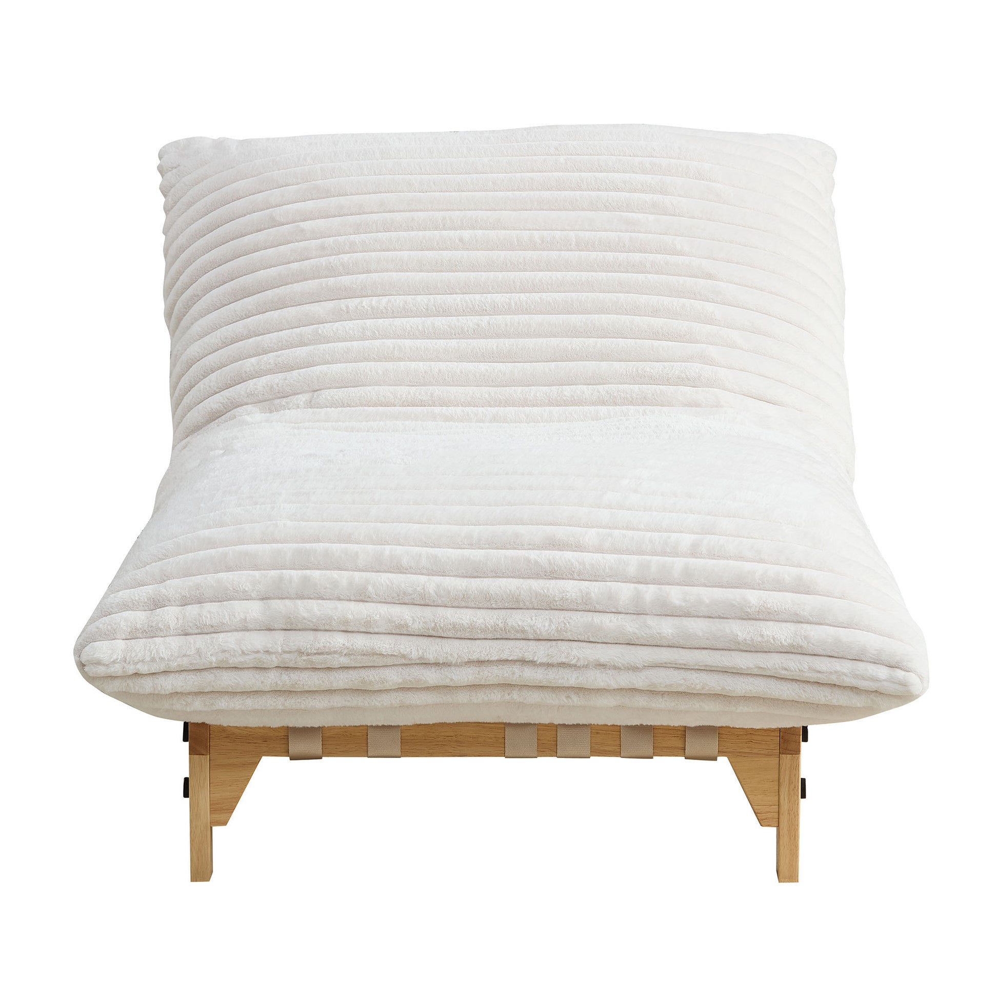 Accent Armless Lazy Sofa, Casual Single Sofa, Corduroy Fabric, For Living Room And Bedroom , With Backrest, Single Seat, OFF-WHITE