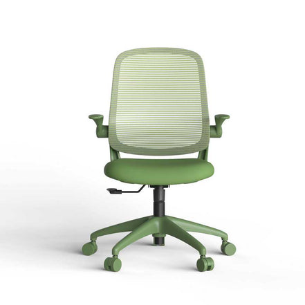 Green office chair on a white background