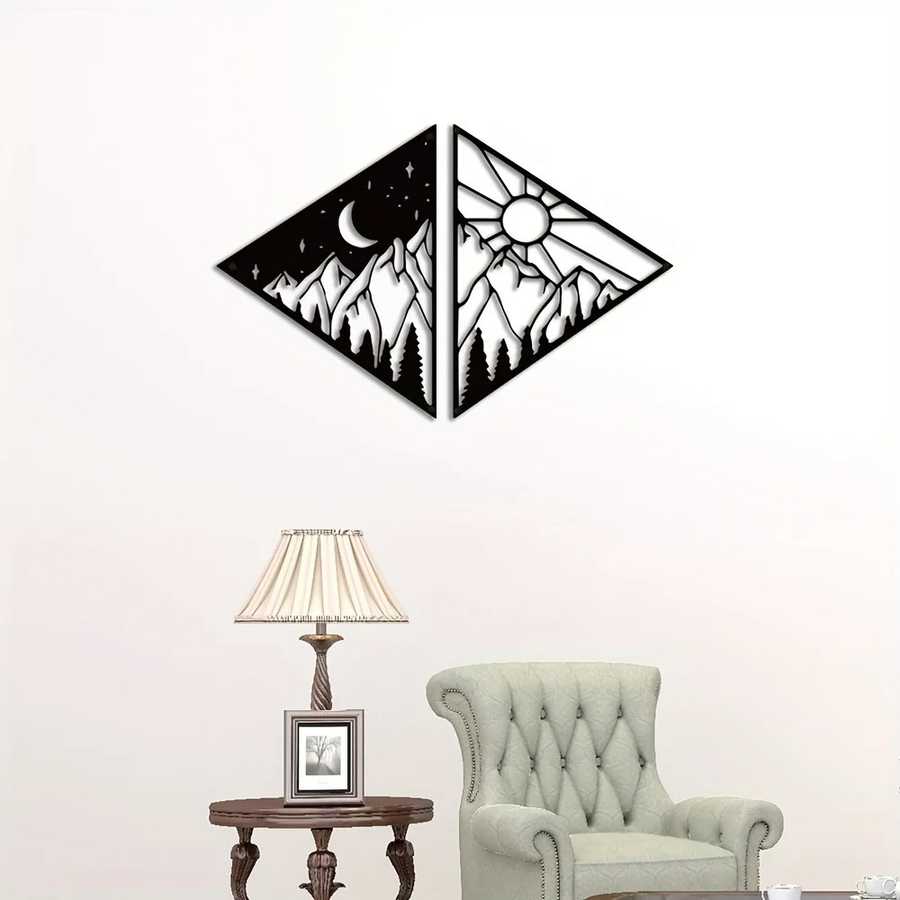 Mountain landscape metal wall art