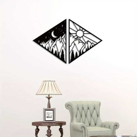 Mountain landscape metal wall art