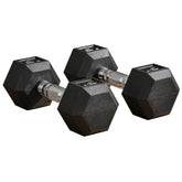 MLNshops 15lbs Rubber Dumbbells Exercise Hex Dumbbell Set Default