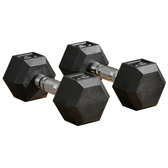 MLNshops 15lbs Rubber Dumbbells Exercise Hex Dumbbell Set Default