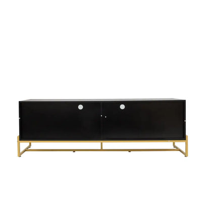 Black 70.87" TV STAND.Entertainment Center with Shelf, Wood TV Media Console with Sturdy Metal Legs for Living Room MLNshops]