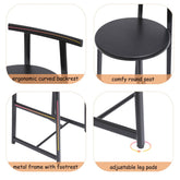 MLNshops Bar Stools with Footrest Set of 3, Modern Black