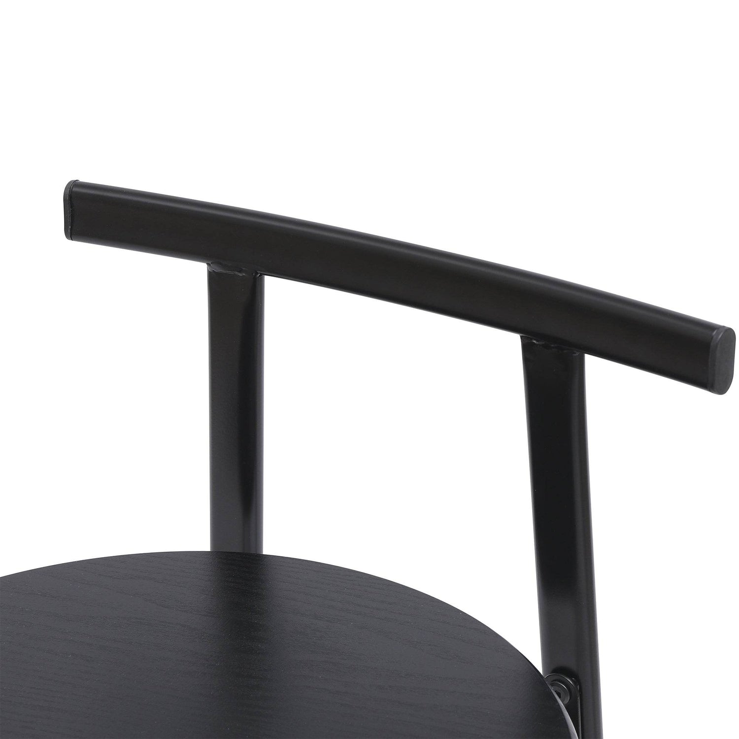 MLNshops Bar Stools with Footrest Set of 3, Modern Black