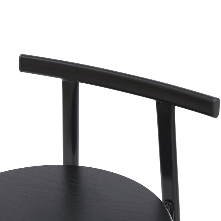 MLNshops Bar Stools with Footrest Set of 3, Modern Black