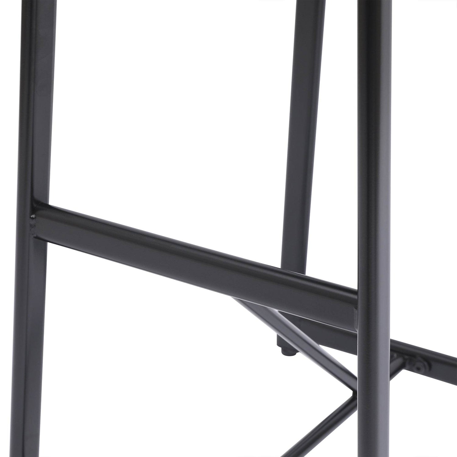 MLNshops Bar Stools with Footrest Set of 3, Modern Black