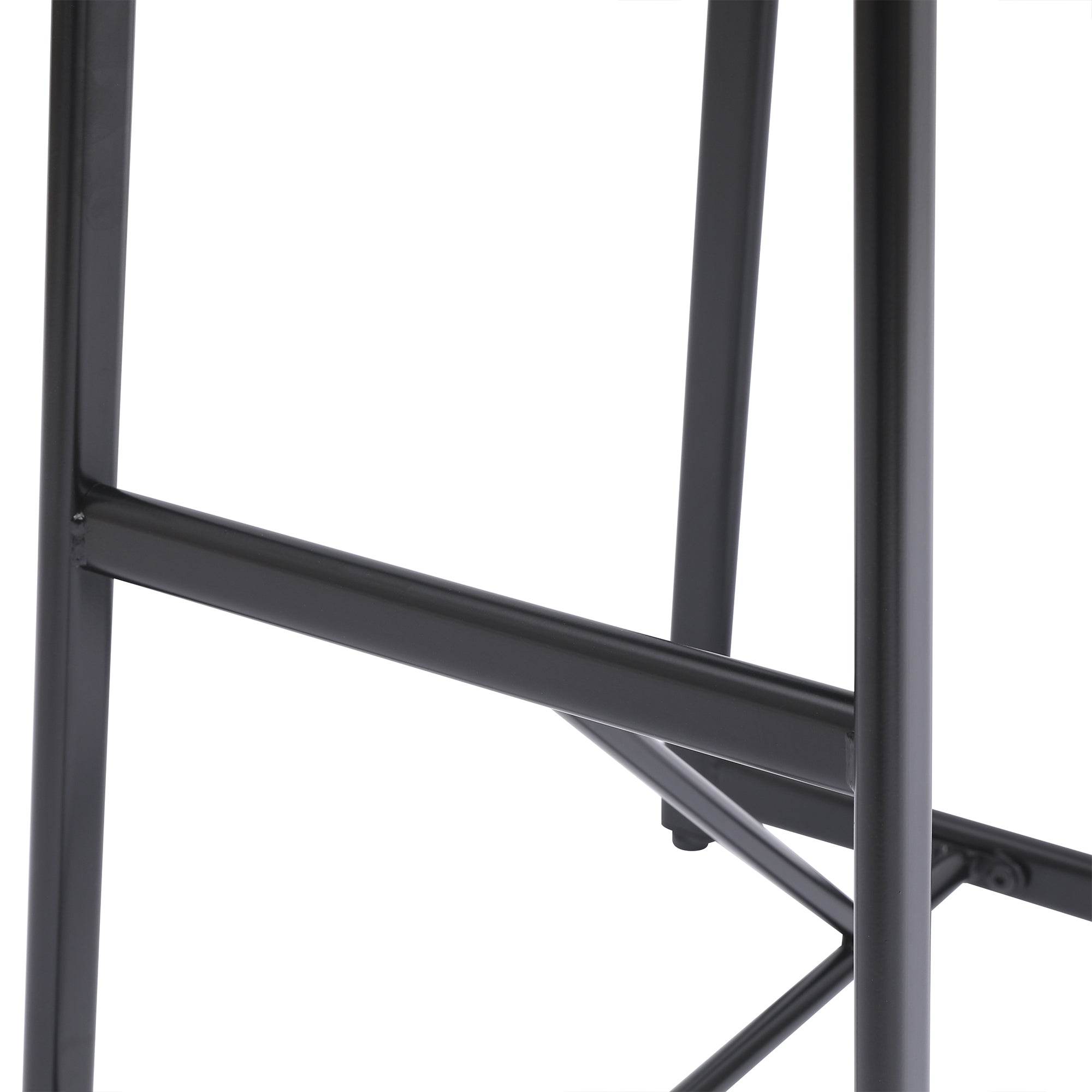 MLNshops Bar Stools with Footrest Set of 3, Modern Black