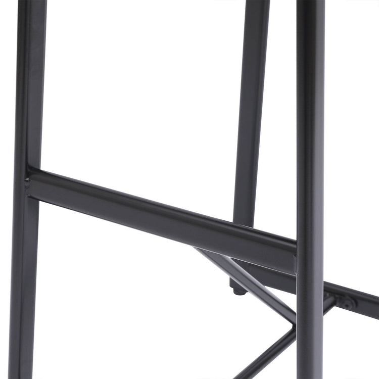 MLNshops Bar Stools with Footrest Set of 3, Modern Black
