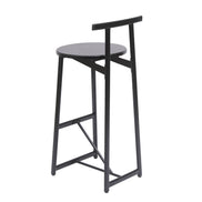 MLNshops Bar Stools with Footrest Set of 3, Modern Black