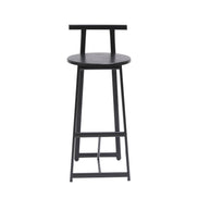 MLNshops Bar Stools with Footrest Set of 3, Modern Black
