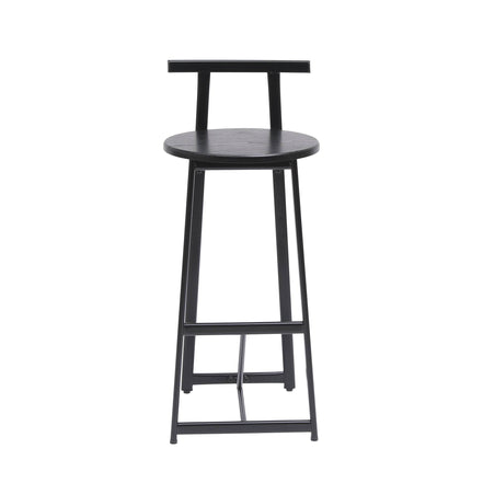 MLNshops Bar Stools with Footrest Set of 3, Modern Black