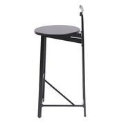MLNshops Bar Stools with Footrest Set of 3, Modern Black