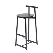 MLNshops Bar Stools with Footrest Set of 3, Modern Black