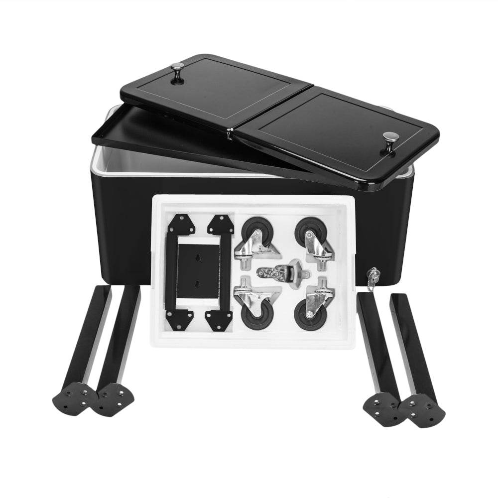 MLNshops Black Box Freezer with Drain for Easy Mobility