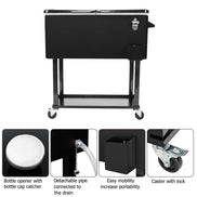 MLNshops Black Box Freezer with Drain for Easy Mobility