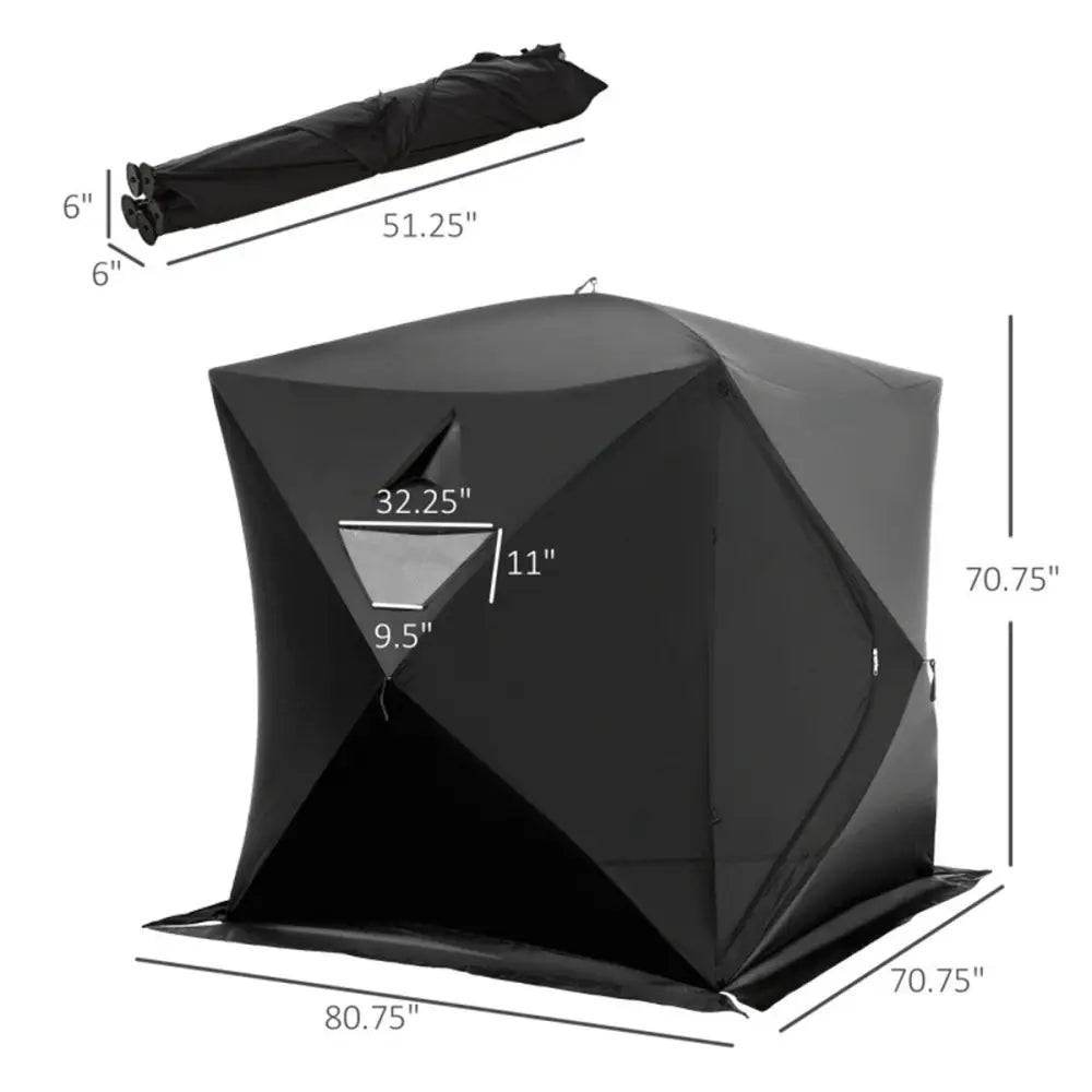 mlnshops Black Foldable Camping Tent for Outdoor Adventures