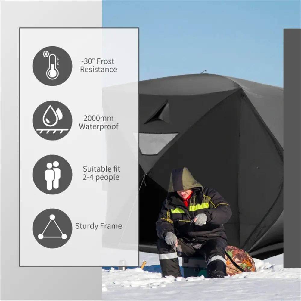 mlnshops Black Foldable Camping Tent for Outdoor Adventures