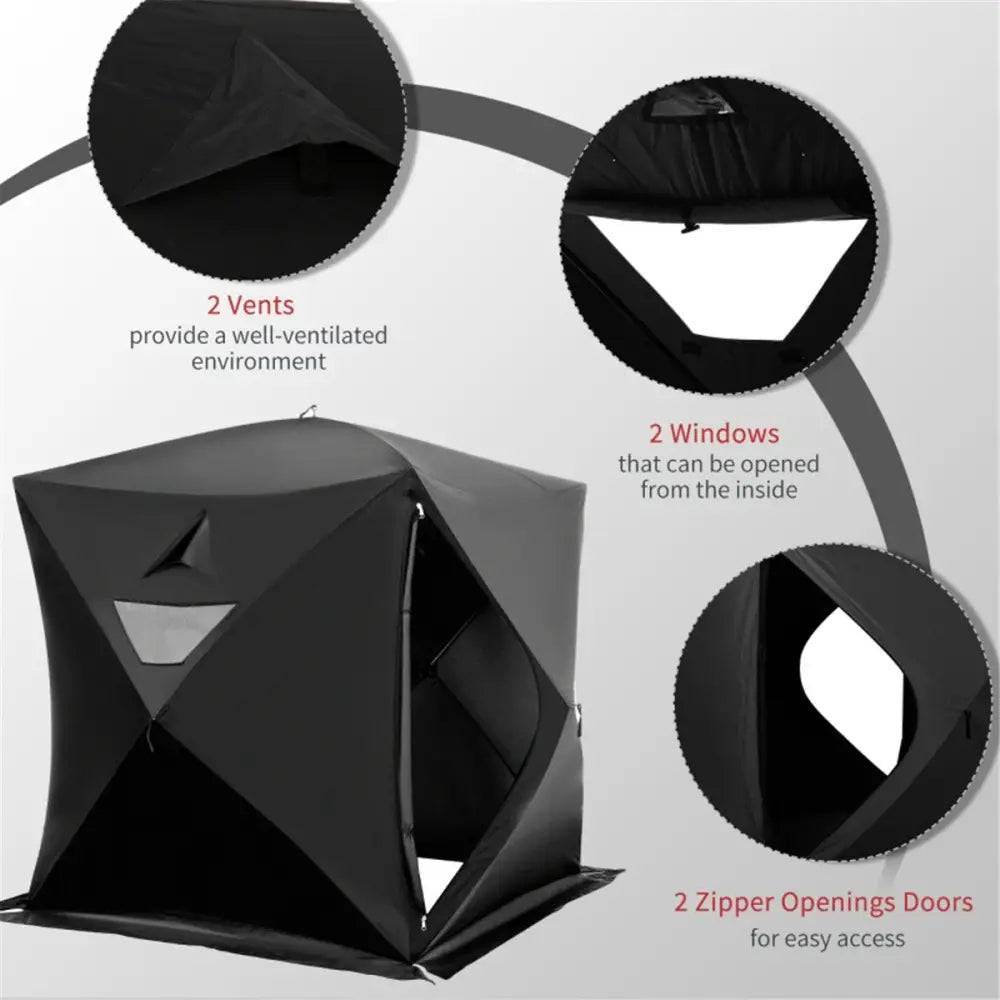 mlnshops Black Foldable Camping Tent for Outdoor Adventures