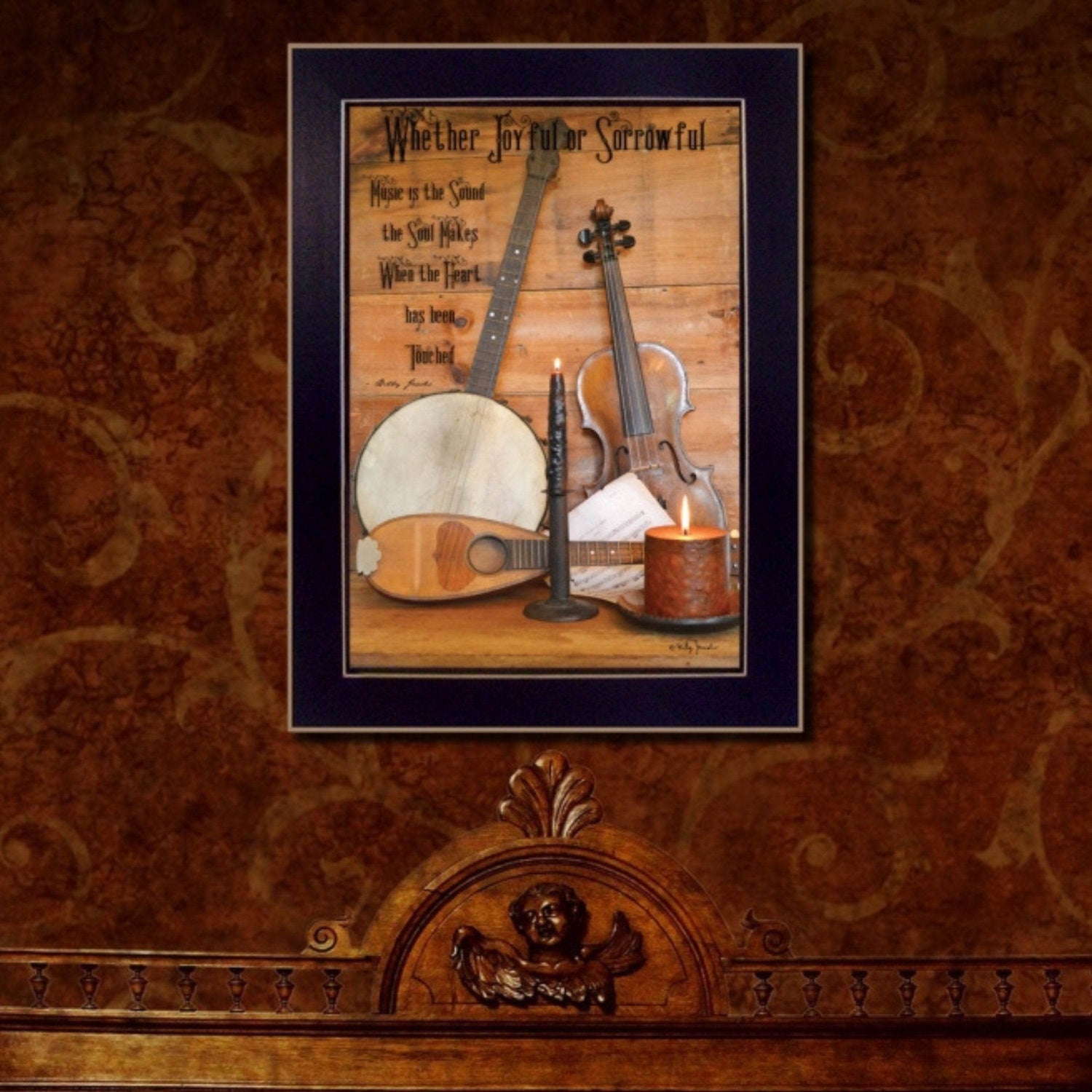 MLNshops Black Frame Music Print for Home Decor