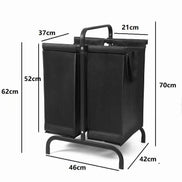 MLNshops Black Laundry Organizer with Dual Compartments