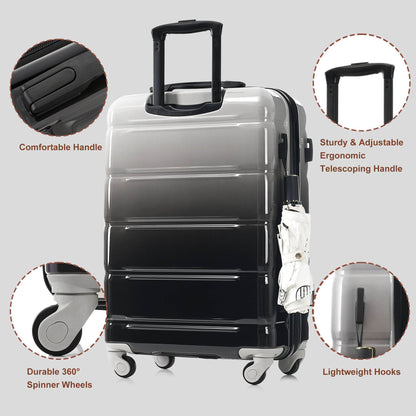 MLNshops Black Luggage Set with USB Port - 3 Piece Travel Suitcase Set - MLNshops