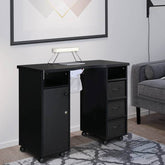 MLNshops Black Manicure Table with Fan for Nail Services