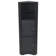 mlnshops Black MDF Bathroom Cabinet - Corner Storage Solution