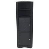 mlnshops Black MDF Bathroom Cabinet - Corner Storage Solution
