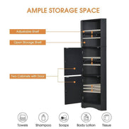 mlnshops Black MDF Bathroom Cabinet - Corner Storage Solution