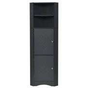mlnshops Black MDF Bathroom Cabinet - Corner Storage Solution