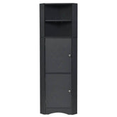 mlnshops Black MDF Bathroom Cabinet - Corner Storage Solution