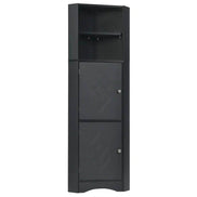 mlnshops Black MDF Bathroom Cabinet - Corner Storage Solution
