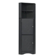 mlnshops Black MDF Bathroom Cabinet - Corner Storage Solution Default Title