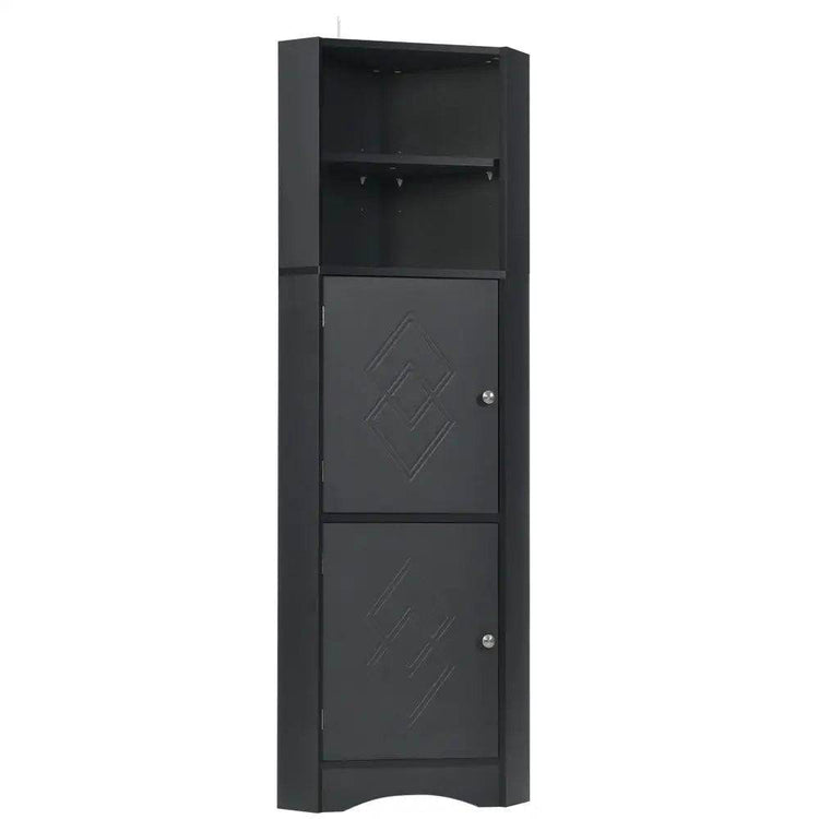 mlnshops Black MDF Bathroom Cabinet - Corner Storage Solution Default Title