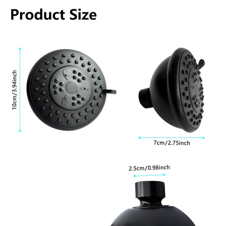 mlnshops Rainfall Shower Head 3 Modes - Black