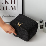 mlnshops Black Travel Makeup Bag with Organizer Pockets