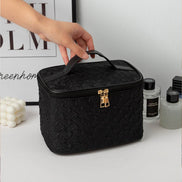 mlnshops Black Travel Makeup Bag with Organizer Pockets