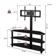 MLNshops Black TV Stand for Living Room with Shelves