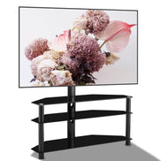 MLNshops Black TV Stand for Living Room with Shelves