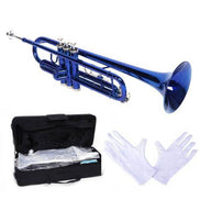 MLNshops Blue Brass B Flat Trumpet for Musicians