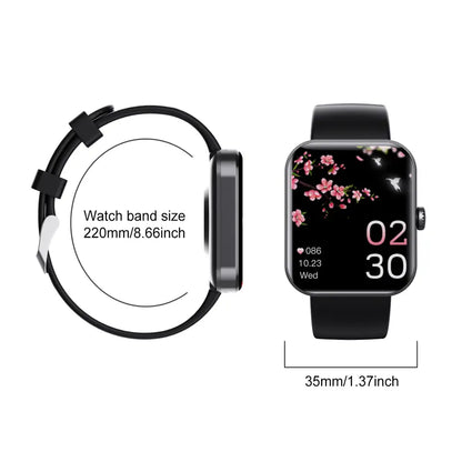 Bluetooth Smart Watch 1.9'' Blood Oxygen Test Smart Watch Heart Rate Monitoring MLNshops]