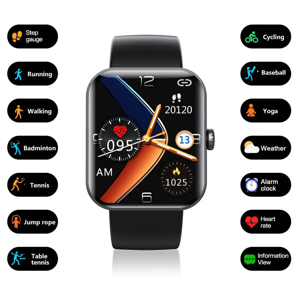 Bluetooth Smart Watch 1.9'' Blood Oxygen Test Smart Watch Heart Rate Monitoring MLNshops]